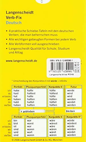 Langenscheidt Verb-Fix Deutsch (Langenscheidt German Verb-Fix): Deutsche Verben auf einen Blick - Id