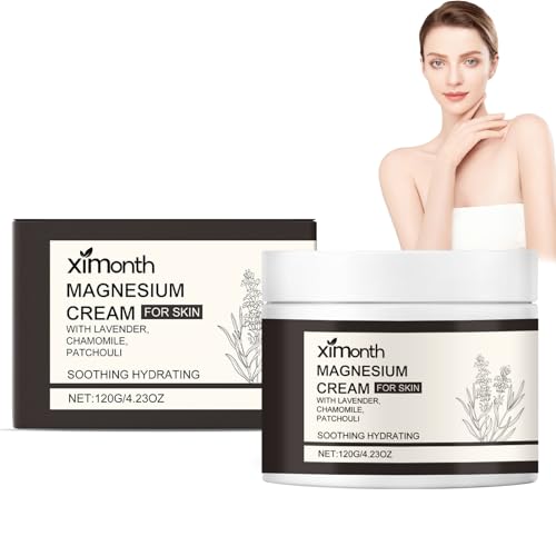 Crema con Magnesio, Crema de aceite de magnesio,crema para dormir calmante para alivia el dolor de articulaciones y músculos,Relajación Profunda con Magnesio, Lavanda - Alivia el Estrés