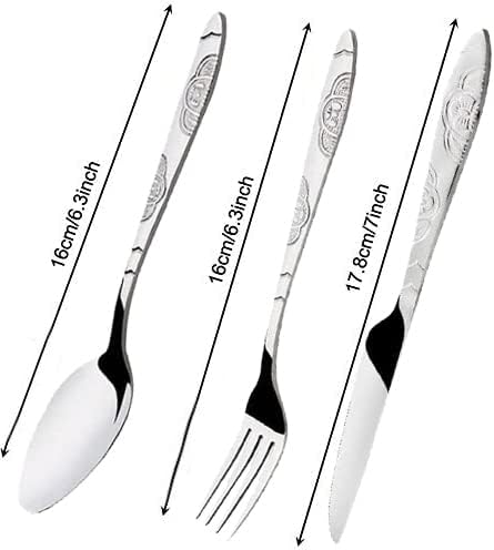 EQLEF Creative Tableware, Stainless Steel Cutlery Set for Picnic or Camping 3 pcs with Storage Bag