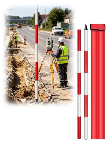 Poste de medición de aluminio de 200cm para replanteo topográfico e ingeniería de construcción 2