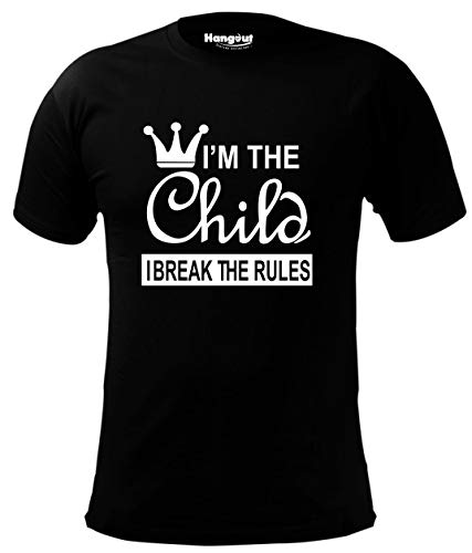 Image of Hangout Hub Boy's Cotton Printed Regular Fit T-Shirts | I am The Child I Break The Rules printed | Half Sleeves | Round Neck