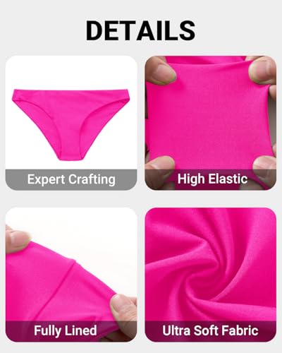 Image of Tempt Me Women Low Rise Bikini Bottoms - Moderate Coverage Bathing Suit Bottoms Low Waisted Swimsuit Bottoms Brief