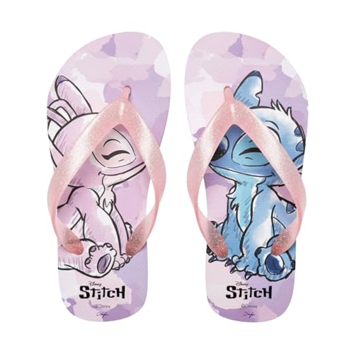 Disney Stitch et Angel Tongs pour Filles, Sandales D'été Cadeau de Filles, Tailles EU 25 à 32 (Lila, Système Taille Chaussures EU, Enfant de 2 à 5 ans,...