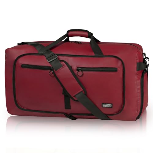 Image of Fmeida 65L Duffle Bag Foldable Travel Duffel Bags for Men Women Travel Bag | Shoes Compartment, 65L Large Capacity, Foldable, Packable, Water Repellent, Tear Resistant, for Traveling Gym Overnight Camp