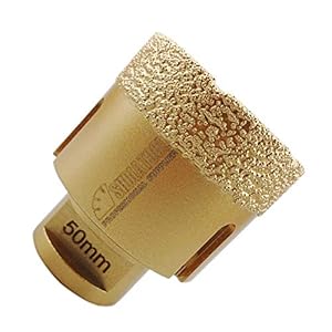 SHDIATOOL Diamantboor, 50 mm, vacuüm, gesoldeerd, met schroefdraad M14, voor droog boren van porselein, tegels, graniet, marmer