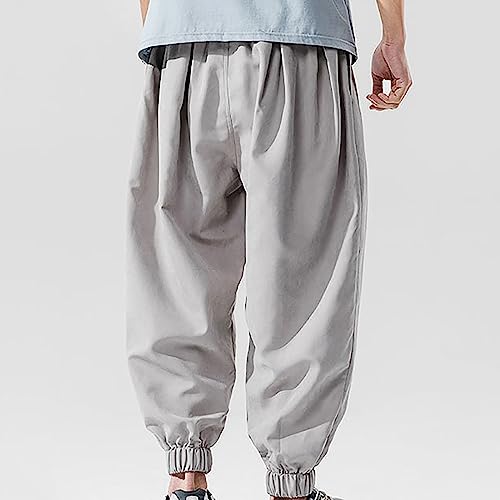 Men's Baggy Elastic Ankle Sweatpants Casual Loose Fit Hippie Boho Lounge Trousers Drawstring Harem Yoga Pants Joggers3