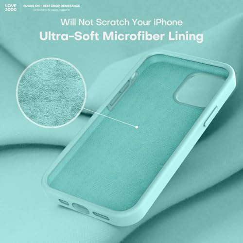 Image of LOVE 3000 Compatible with iPhone 12 Pro Max Phone Case | Thickening 2.1 MM Liquid Silicone | Anti-Scratch Microfiber Lining | Full-Body Duty Heavy Protection Case for Men, Sea Blue