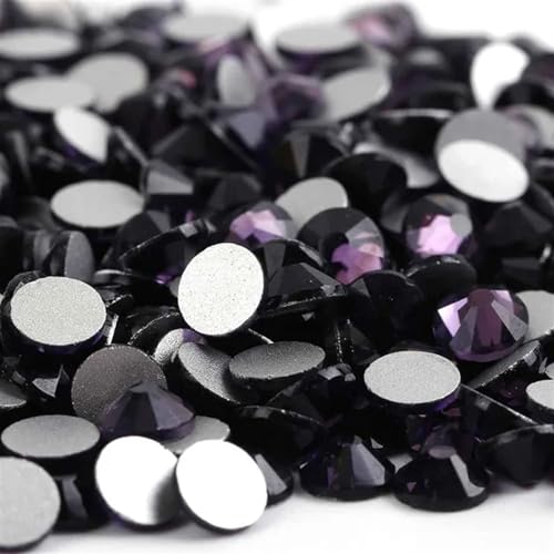 Hotfix Pedrería Cristal sin fijación por calor, diamantes de imitación, Strass cristal superbrillante, decoración artística uñas 3D, ropa vestir DIY(Amethyst,Ss2 1440pcs)