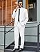 COOFANDY Mens 2 Piece Suits Dress Tuxedo Set Relaxed Fit Two Buttons Travel Blazer and Pants Suit Separates White