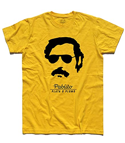 3stylershop Men's t-Shirt Pablo Escobar Pablito - Plata o Plomo