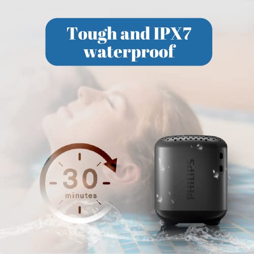 Philips Small Bluetooth Speakers Portable Wireless, Compact Mini Speaker For Traveling Pool Beach Shower, Mono Sound Ipx7 Waterproof Outdoor Portable Speaker, 8 Hours Play Time Usb Type C Rechargeable #TOP2