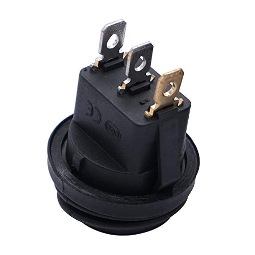 Mxuteuk KCD1-8-101NW-BU 4Pcs 12V Waterproof Round Rocker Switch Blue Led Lighted Spst 3 Pins On-Off Toggle 20A thumb #5