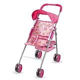 Jinhxofs Faltbarer Puppenbuggy faltbar Puppenwagen mit Verdeck zusammenklappbar Puppensportwagen für Kleinkinder, Rollenspiele