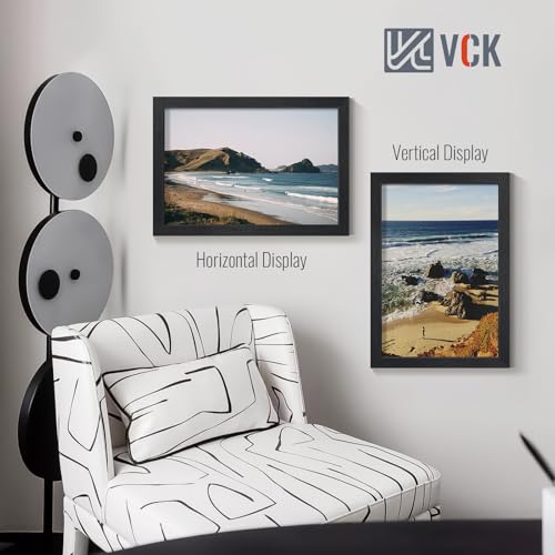 Image of VCK 13x19 Picture Frames - Black, Wide Border Solid Wood Frame, Display Posters in Horizontal and Vertical, for Home, Office, Gallery, Woodgrain Series, Wall Hanging, 2 Pack