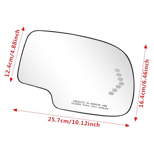 TOP-MAX Passenger Side Mirror Glass Replacement for 2003-2006 Chevy Silverado GMC Sierra Tahoe Yukon Suburban Avalanche Cadillac Escalade, Heated Exterior Right Mirror with Turn Signal - Image 3