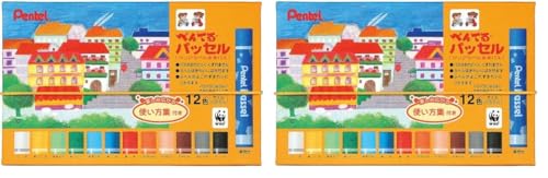 ぺんてる クレヨン パス パッセル GHPAR-12 12色 (× 2)