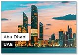Kühlschrankmagnet Abu Dhabi Skyline bei Sonnenuntergang