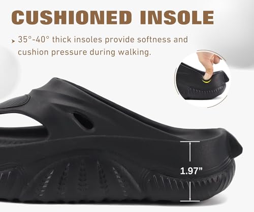 Image of COFACE Men Orthopedic Footbed Flip Flops Fabric Toe Post Beach Sandals Size 7-15