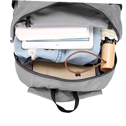 Mochila plegable impermeable ligera para senderismo y camping gris miniatura 4