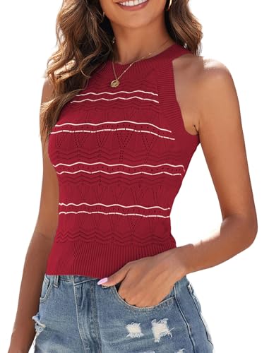 ZAFUL Summer Sleeveless Red Tank Top Woman 2024...