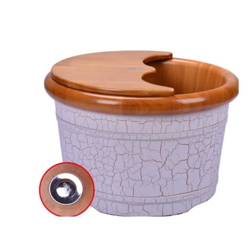 Cubeta de Madera para Spa de Pies con Tapa