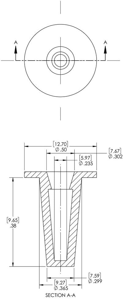 Caplugs T-2 T Series, Plastic Tapered Cap and Plug, Red LD-PE, Protective Closures, Dust & Moisture Seals, MIL Spec, SAE Fittings, EZ Remove, Cap OD 0.235" x Plug ID 0.365", Pack of 1000 (99190686)