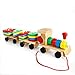 Produktbild Gobus Zug Entlang Holz Zug Auto Spielzeug Stacking Blöcke Auto Spielzeug 3 Abschnitt Holz Autos Geometrische Blöcke Spiele Lernspielzeug für Kinder Kleinkinder