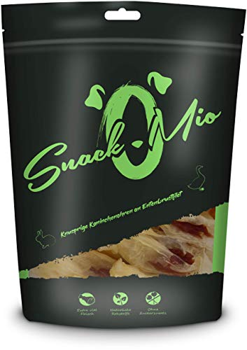 SNACKOMIO knusprige Kaninchenohren an Entenbrustfilet Premium Kausnack für Hunde, 70 g, 1er Pack (1 x 0.07 kilograms)