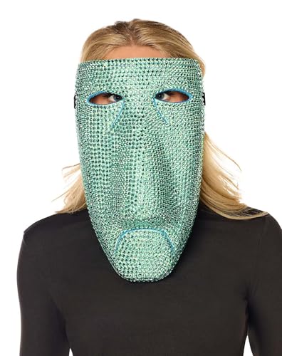 Spirit Halloween The Nightmare Before Christmas Shock Bling Green Rhinestone Mask Officially Licensed Disney Tim Burton Unisex Adult ONE Size FITS Most Standard Multicolor