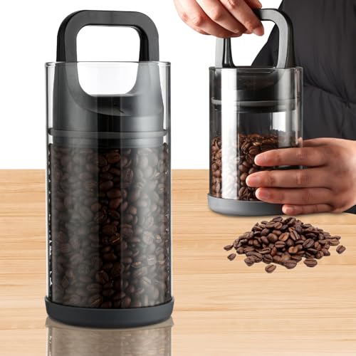 Nizirioo Bote Para Café, Bote Café Hermetico, Bote De Café Lata Para Café Vidrio Alto En Borosilicato Lata De Café Tarro De Café Recipiente De Café Para Granos De Café Té Nueces Cacao(1450ml)
