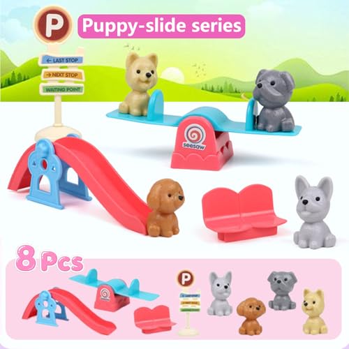 45Pcs Pet Pretend Play Toy Dollhouse Playset Accessories,Cat Puppy Dog Hamster Realistic Animals Tiny Mini Figures Furniture,Vet Care Center Preschool Educational Gift Boys Girls Kids Toddler - Thumbnail 5