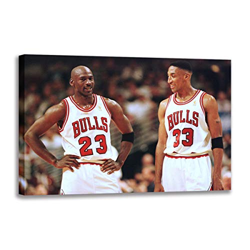 Tableau Jordan et Pippen encadré pour habiller un mur vide facilement