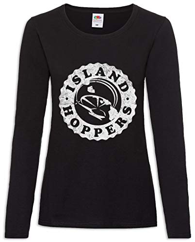 Island Hoppers t-shirt manches longues femme avec motif original imprime sur la poitrine