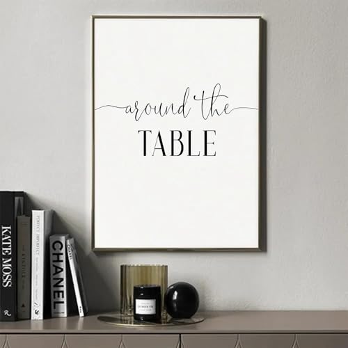 GOSRD Quadro su tela con citazione per la cucina: I ricordi più belli si creano riuniti attorno a un tavolo - Poster per soggiorno (35x50 cm)