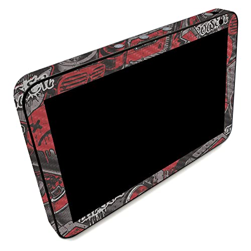 Image of MightySkins Carbon Fiber Skin Compatible with Amazon Echo Show 8 (Gen 2) - Red Hip Hop | Protective, Durable Textured Carbon Fiber Finish | Easy to Apply | Made in The USA