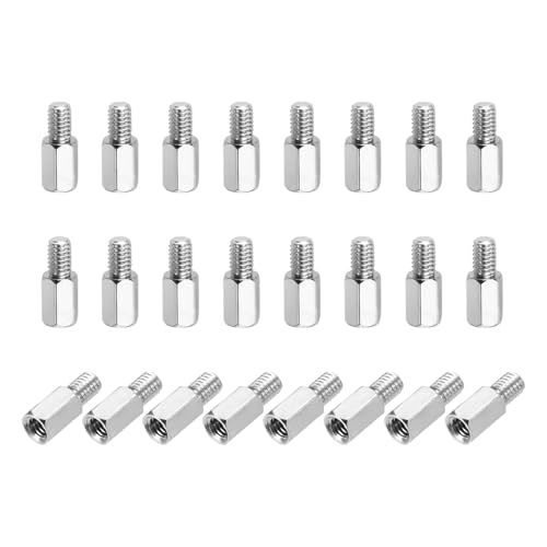 Image of sourcing map Hex Spacer Screws, M4x8mm+6mm Male to Female Thread Brass Nickel Plated Motherboard Standoffs Spacer Pillars for PCB Circuit Boards FPV Quadcopter Drone DIY, Pack of 24