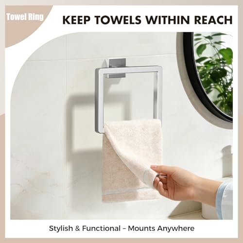 Image of 20-Pieces Brushed Nickel Bathroom Accessories Set, 16 Inch Towel Bar Set | Stainless Steel, Towel Ring, Toilet Paper Holder, Robe Hooks, Towel Racks for Bathroom Wall Mounted, Bathroom Hardware Set