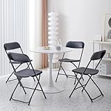 SEALAMB 12 Pack Black Plastic Folding Chairs, Indoor Outdoor Commercial Foldable Stackable Folding Chairs for Home Office Party Wedding Events, 350lb Weight Capacity - Image 5