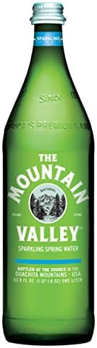 THE MOUNTAIN VALLEY NATURAL PURE FINE Sparkling Spring Water 1 L. Pack of 12