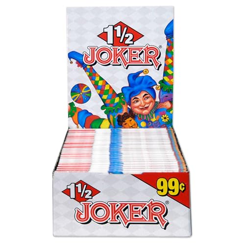 Joker Cigarette Paper - 1 1/2 Size Rolling Paper, Classic: 576 Leaves Total, Display Box of 24 Booklets!
