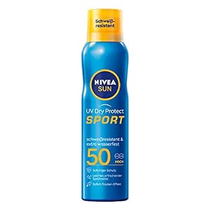 NIVEA SUN Spray solar UV Dry Protect Sport SPF 50 (200 ml), 100% transparente y refrescante, protección solar…