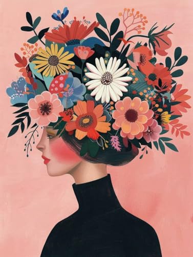 Peinture numero adulte femme fleurs 100x130cm pour s'initier à l'art floral et décorer son salon