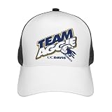 Elpwezua Uc Davis Aggies University Logo Full Print Mesh Baseball Cap - Curved Brim,Twill Front & Adjustable Snapback Black