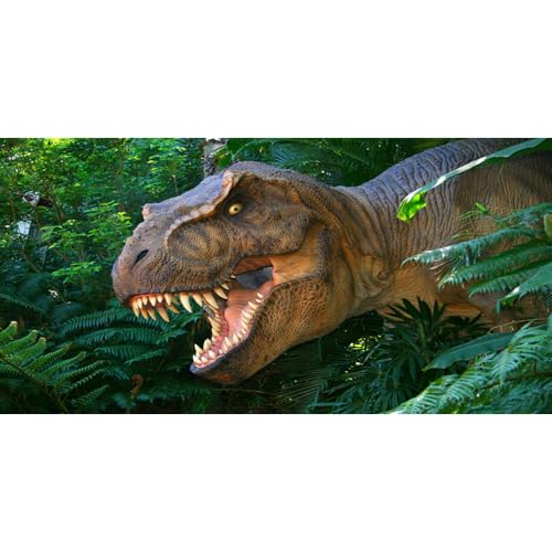 Leyiyi 6 x 3 m Fotografie-Hintergrund, 3D-Safari-Dinasour-Geburtstagsparty-Hintergrund, antiker Dschungel, tropische Buschzähne, Jagd, Sommercamp Babyparty, Foto-Porträt, Vinyl, Video,