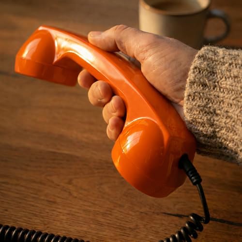 OPIS 60s Micro: Cellphone Retro handset/Old-Style Headset for All Cell-Phones (Orange) - 2