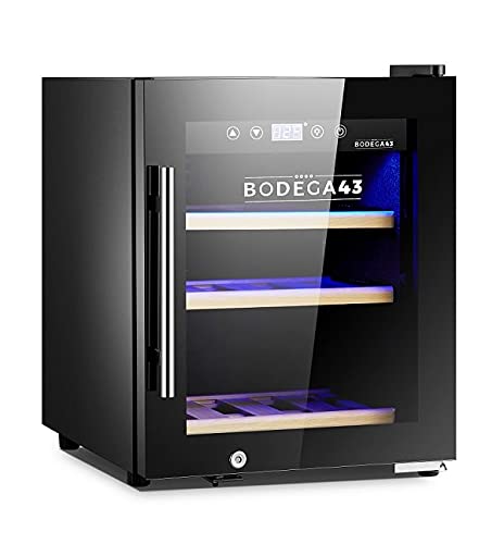 BODEGA43-12C - Vinoteca pequeña - Es una vinoteca para 12 botellas, 33 litros, 5-20 ºC, 1 zona, bajo nivel de ruido (41 dB), refrigeración del compresor, tres cajones de madera de haya - imagen 8