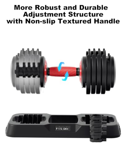 Image of Adjustable Dumbbell Set, 10-in-1 25LB /50LB /90LB Ajustable Dumbbells with Safe Locking System, Enclosed Storage Tray, 1 Sec Fast Adjustment, Comfortable Non-Slip Textured Grip, Suitable for Home Gym Workouts Men and Women
