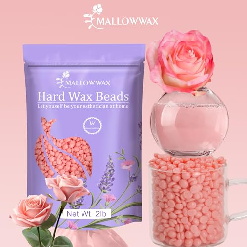 Image of Mallowwax Hard Wax Beads for Hair Removal, 2LB Wax for Sensitive Skin