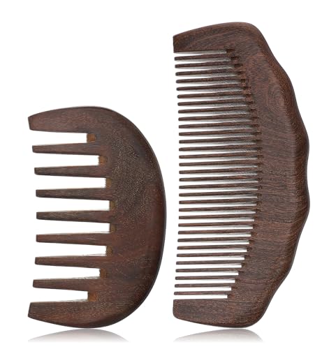 2 Stück Geburtskamm Wehenkamm, Geburtskamm aus Holz mit Grob- & Feinzinken für Natürliche Geburtsvorbereitung, Geschenk für Schwangere zum Kämmen der Haare und zur Kopfhautmassage