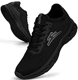 Feethit Womens Lightweight Walking Shoes Breathable Tennis Running Shoes Non Slip Workout Sneakers All Black Size 10